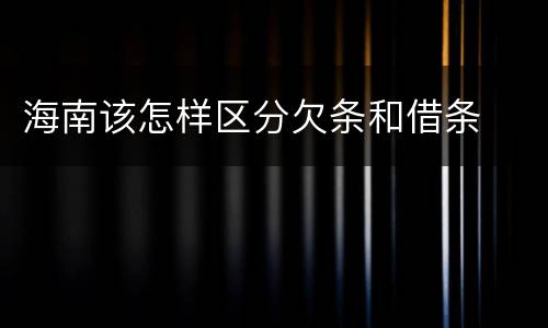 海南该怎样区分欠条和借条