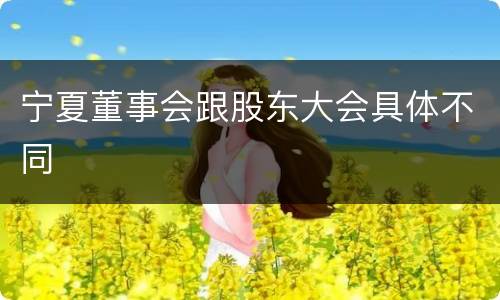 宁夏董事会跟股东大会具体不同