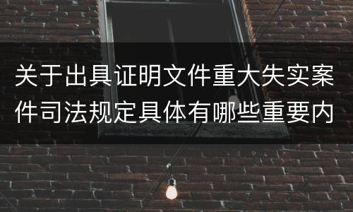 关于出具证明文件重大失实案件司法规定具体有哪些重要内容