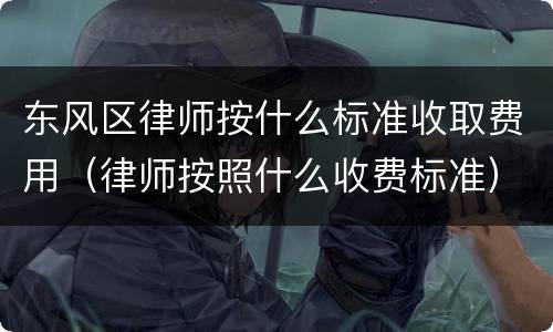 东风区律师按什么标准收取费用（律师按照什么收费标准）