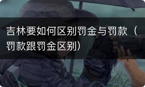 吉林要如何区别罚金与罚款（罚款跟罚金区别）