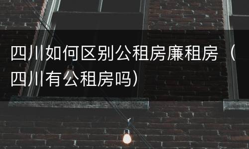 四川如何区别公租房廉租房（四川有公租房吗）