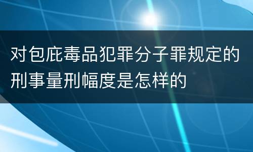 对包庇毒品犯罪分子罪规定的刑事量刑幅度是怎样的