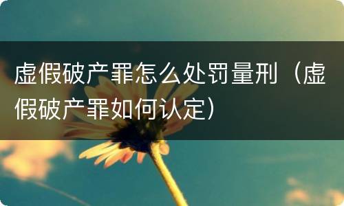 虚假破产罪怎么处罚量刑（虚假破产罪如何认定）