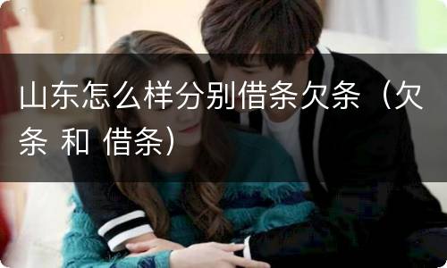 山东怎么样分别借条欠条（欠条 和 借条）