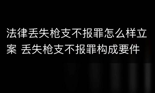 法律丢失枪支不报罪怎么样立案 丢失枪支不报罪构成要件