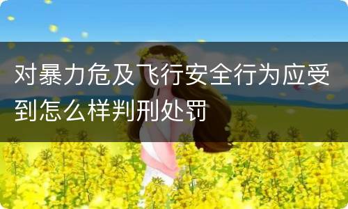 对暴力危及飞行安全行为应受到怎么样判刑处罚