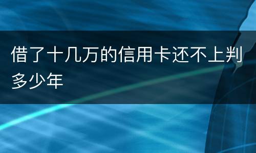 借了十几万的信用卡还不上判多少年