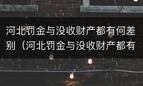河北罚金与没收财产都有何差别（河北罚金与没收财产都有何差别呢）