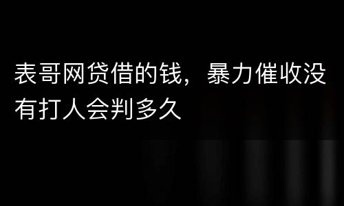 表哥网贷借的钱，暴力催收没有打人会判多久