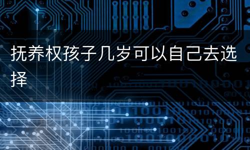 抚养权孩子几岁可以自己去选择