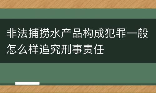 非法捕捞水产品构成犯罪一般怎么样追究刑事责任