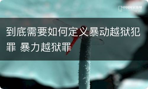 到底需要如何定义暴动越狱犯罪 暴力越狱罪