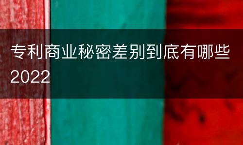 专利商业秘密差别到底有哪些2022