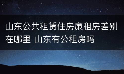 山东公共租赁住房廉租房差别在哪里 山东有公租房吗