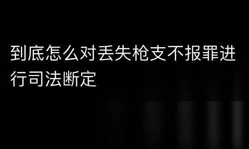 到底怎么对丢失枪支不报罪进行司法断定