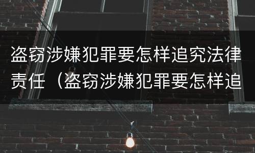 盗窃涉嫌犯罪要怎样追究法律责任（盗窃涉嫌犯罪要怎样追究法律责任案例）