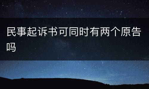 民事起诉书可同时有两个原告吗