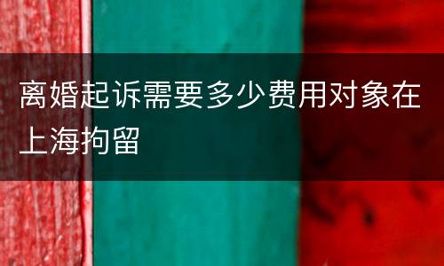离婚起诉需要多少费用对象在上海拘留