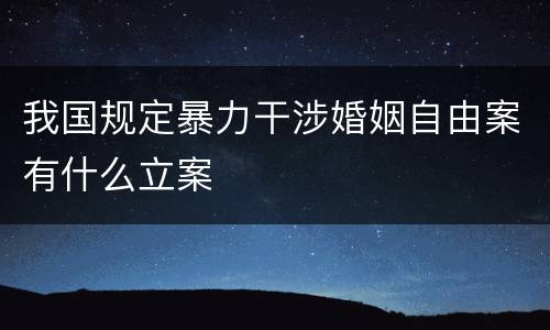 我国规定暴力干涉婚姻自由案有什么立案
