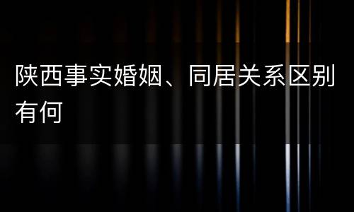 陕西事实婚姻、同居关系区别有何