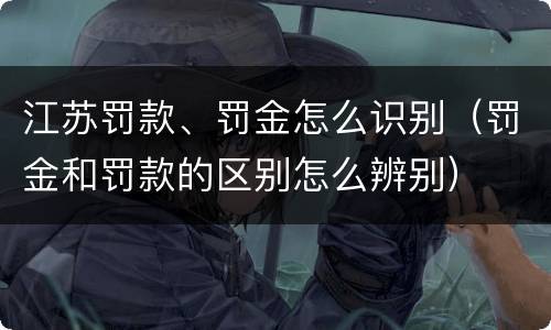 江苏罚款、罚金怎么识别（罚金和罚款的区别怎么辨别）