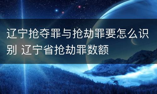 辽宁抢夺罪与抢劫罪要怎么识别 辽宁省抢劫罪数额