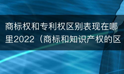 商标权和专利权区别表现在哪里2022（商标和知识产权的区别）