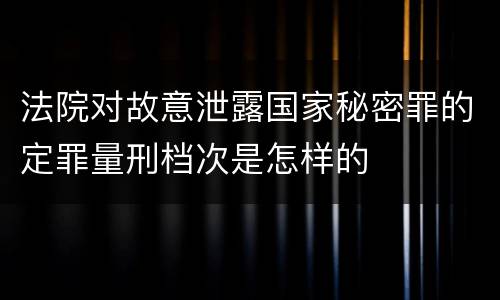 法院对故意泄露国家秘密罪的定罪量刑档次是怎样的
