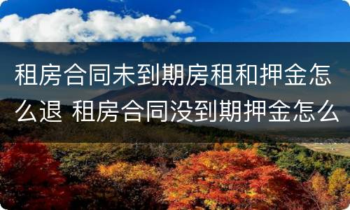 租房合同未到期房租和押金怎么退 租房合同没到期押金怎么退