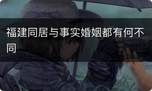 福建同居与事实婚姻都有何不同