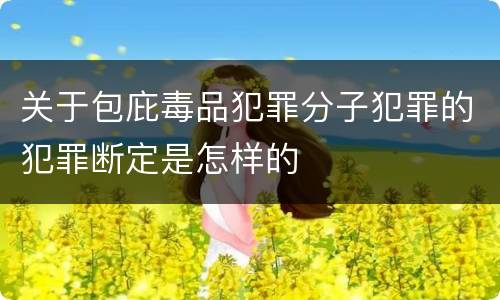 关于包庇毒品犯罪分子犯罪的犯罪断定是怎样的