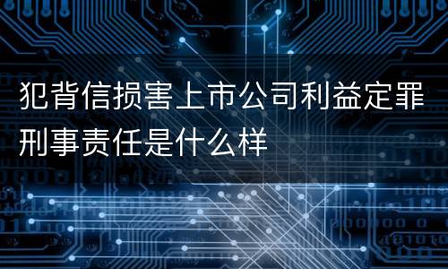 犯背信损害上市公司利益定罪刑事责任是什么样