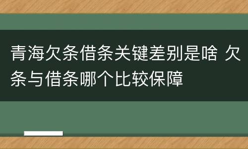 青海欠条借条关键差别是啥 欠条与借条哪个比较保障