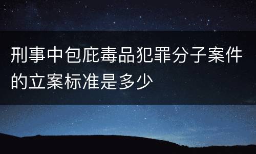刑事中包庇毒品犯罪分子案件的立案标准是多少