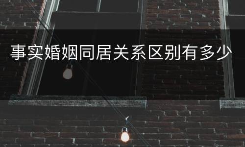 事实婚姻同居关系区别有多少