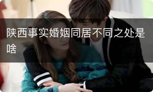 陕西事实婚姻同居不同之处是啥