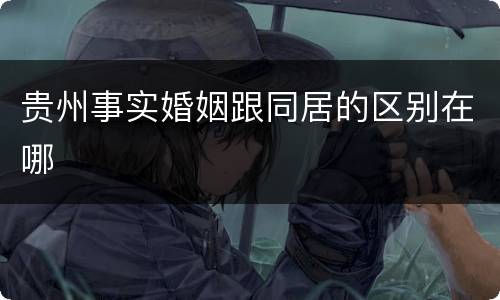 贵州事实婚姻跟同居的区别在哪