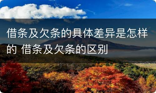 借条及欠条的具体差异是怎样的 借条及欠条的区别