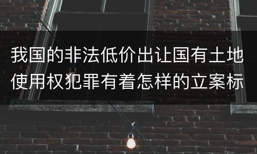 我国的非法低价出让国有土地使用权犯罪有着怎样的立案标准