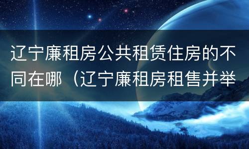 辽宁廉租房公共租赁住房的不同在哪（辽宁廉租房租售并举）