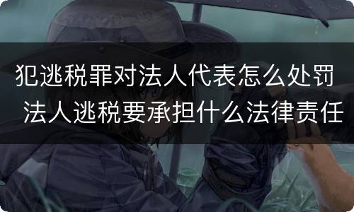 犯逃税罪对法人代表怎么处罚 法人逃税要承担什么法律责任