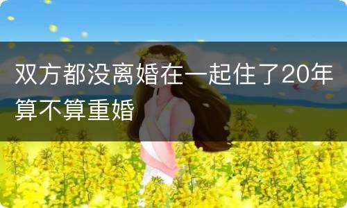 双方都没离婚在一起住了20年算不算重婚