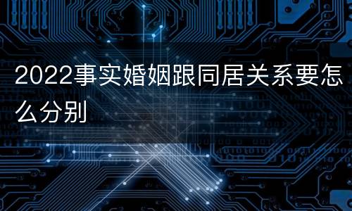 2022事实婚姻跟同居关系要怎么分别