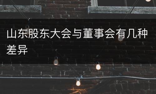 山东股东大会与董事会有几种差异