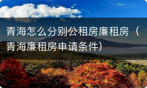 青海怎么分别公租房廉租房（青海廉租房申请条件）
