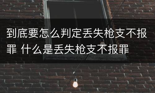 到底要怎么判定丢失枪支不报罪 什么是丢失枪支不报罪