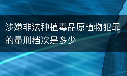 涉嫌非法种植毒品原植物犯罪的量刑档次是多少