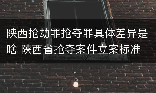 陕西抢劫罪抢夺罪具体差异是啥 陕西省抢夺案件立案标准