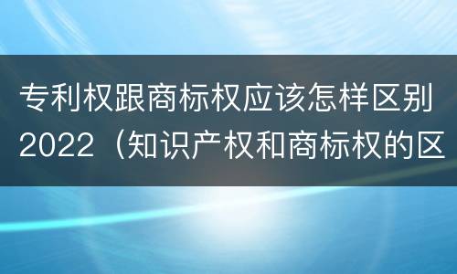 专利权跟商标权应该怎样区别2022（知识产权和商标权的区别）